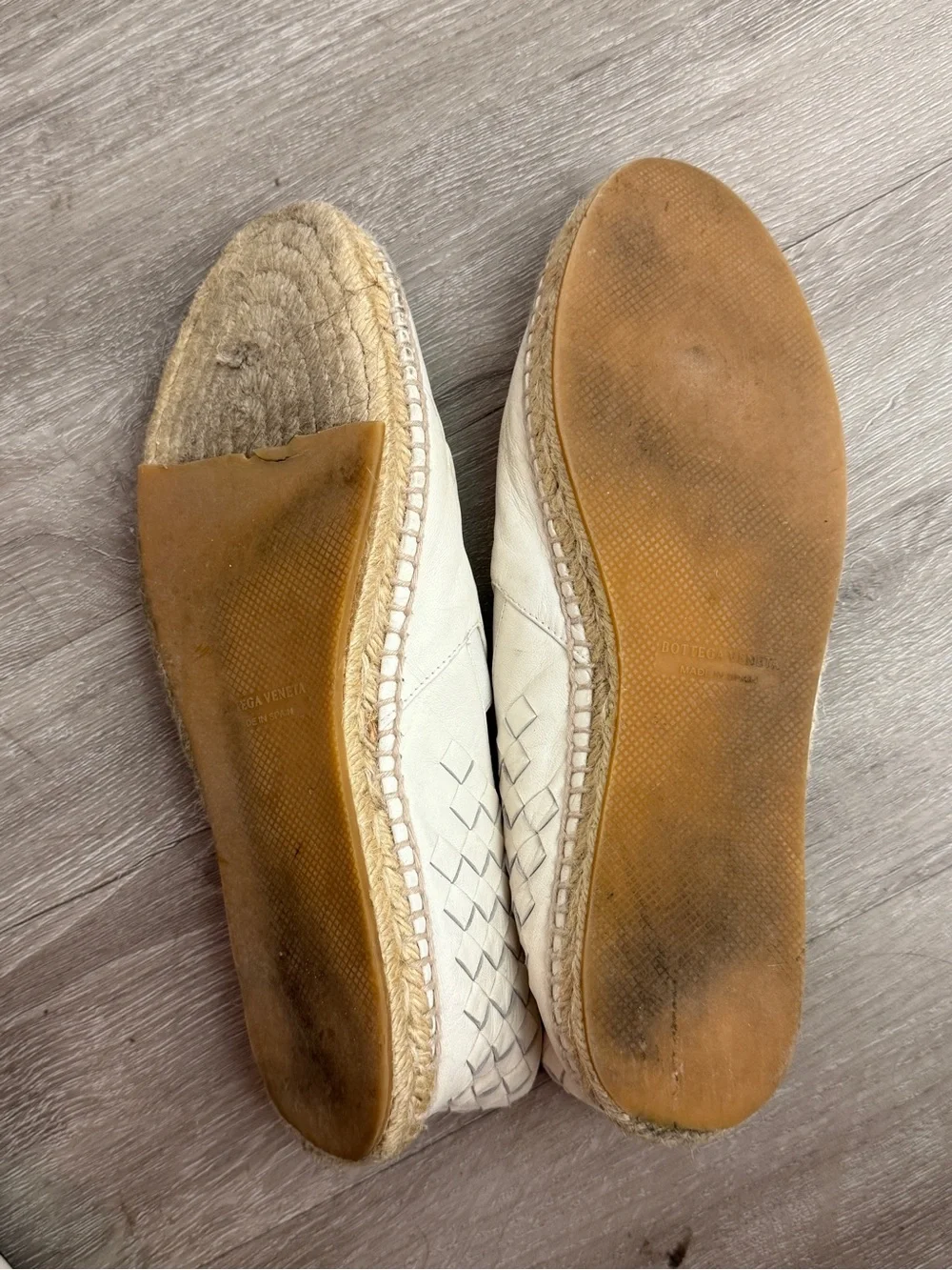 Bottega Veneta Cream Intrecciato Leather Espadrilles size 40